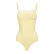 cfab Oblikovanje postave Bodysuit Sculpting Shapewear mit Lace pastelno rumena