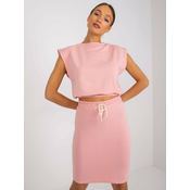 Dusty pink two-piece sweatshirt with Ursula skirt