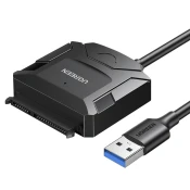 Adapterski kabel za HDD in SSD SATA 2.5'' / 3.5'' USB 3.0 do 4TB - črn