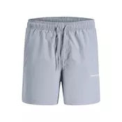 JACK & JONES Kratke kopalne hlače JPSTMAUI siva/bela
