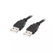 Lanberg USB-A M/M 2.0 kabel 1 m, črn