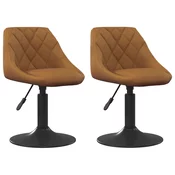 Okretne blagovaonske stolice 2 pcs Smeda 46 x 44 x 77.5 cm