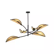 Luster na šipci LOTUS 6xE14/10W/230V crna/bež