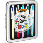 Bic BIC izvlečni kemični svinčnik 4 Colors Collection, kovinska škatla 5, (21656370)