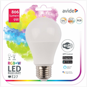 Avide 917962 Žarnica - wifi app LED 9W E27 RGB 806lm A60