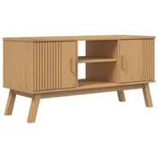 Vidaxl TV omarica OLDEN rjava 114x43x57 cm trdna borovina