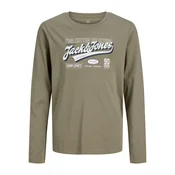 Jack & Jones Junior Majica temno modra/kaki/bela