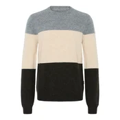 BLEND Pulover BHBRANKO kremna/golobje modra/temno zelena