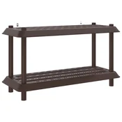 Vidaxl Polična enota 2 nivojev 100 x 40 x 55,5 cm PP Rjava