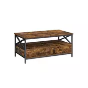 Songmics Klubska mizica 100x55x45 cm rjava