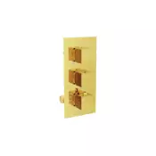 Mexen Cube termostatska kadna in pršna pipa s 3 izhodi, zlata - 77503-50