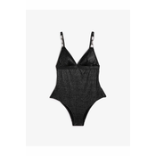 Koton Glittery Swimwear V-Neck with Stones and Chain Detail Straps.