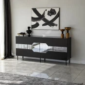 Hanah Home Konzola Milan, 180x80x40 cm, Crna