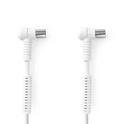 Nedis Koaksialni kabel | IEC (koaksialni) moški | IEC (koaksialni) ženski | Ponikljano | 120 dB | 75 ohmov | Quad Shielded | 5,00 m | Okrogla | PVC | Bela | Oznaka