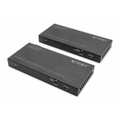 HDBaseT KVM Extender Set, 150 m 4K/60Hz, USB 2.0, PoC, IR, black