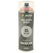 Industrijski akrilni lak sprej RAL HG 400ml Motip - RAL 3015 svetlo roza