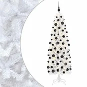 Vidaxl Umetno ozko božično drevesce z božično kroglico 240 cm 300 LED