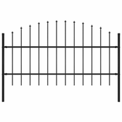 Vrtna ograda Woerden s vrhom koplja celik 170x100 cm crna