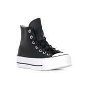 Converse CHUCK TAYLOR ALL STAR LIFT CLEAN LEATHER HI Črna