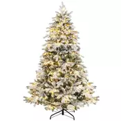 Northix 180 cm Umetno božično drevo z 260 toplo belimi LED lučkami – Realističen zimski videz z 1415 kosmiči vej