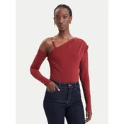 Guess Bluza W6BP22 K6257 Bordo rdeča Slim Fit