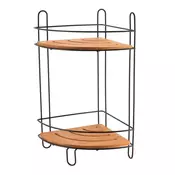 TENDANCE Dvostruka ugaona polica 36,5x19,5x19,5 cm mdf/bambus, Crna