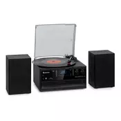 Auna Oakland DAB Plus, retro stereo sistem, DAB+/FM, funkcija BT, vinil, predvajalnik CD, predvajalnik kaset. vključno z zvočniki (10033747+ speaker)