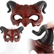 Korbi Maska na oči – tvár diabla/démona s rohmi, kostým na Halloween, karneval alebo tematickú párty