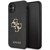 Guess GUHCN61SA4GGBK iPhone 11 6,1 black hardcase Saffiano 4G Metal Logo (GUHCN61SA4GGBK)
