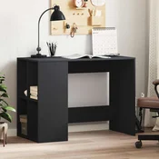 Vidaxl Pisalna miza črna 102x50x75 cm inženirski les