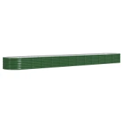 shumee vidaXL Visoka greda iz prašno premazanega jekla 512x80x36 cm zelena