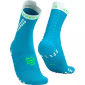 COMPRESSPORT Pro Racing Socks v4.0 Nogavice za tek na daljavo, norveško modre/neonsko zelene (T2 (EU 39-41))