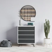 Hanah Home Komoda Suvera 70x86x40cm Belo-Antracit