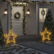 Greatstore Božična svetlobna dekoracija s konicami zvezda 115 LED 85 cm