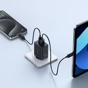 BASEUS Cube Pro 30W USB-C USB-A zidni punjac - crni