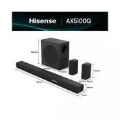 HISENSE AX5100Q Dolby Atmos soundbar sa bežičnim subwooferom crni