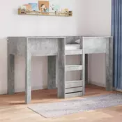 Krevet na kat za djecu s pohranom Betonski sivi 75 x 190 cm