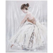Homestar Oljna slika 80x100 cm dama v beli obleki