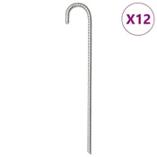 vidaXL Klini za šotor 12 kosov 37 cm O10 mm pocinkano jeklo