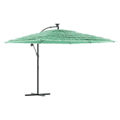 Vrtni suncobran s drvenim stupom zeleni 290x290x238 cm