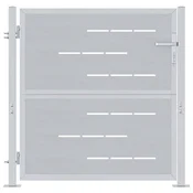 Vidaxl Vrtna vrata s ključavnico srebrna 85 x 97 cm Nerjaveče jeklo