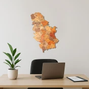 Zidna dekoracija Drvena mapa Srbije