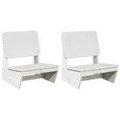 Vidaxl Vrtni stoli 2 kosa Bela 60x64x70,5 cm Masivni les borovega lesa