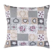 DITA - 45x45 cm - Patchwork love siva, bež, bordo