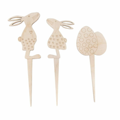 Rayher. Leseni motivi Velika noč, natur, 3-delni set, 7,5x20,5cm