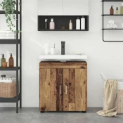 vidaXL Kabinet za umivalnik v kopalnici TULUM Star les 60 x 34 x 63 cm
