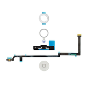 Apple iPad Air - Gumb Domov + Flex kabel + držalo + plasticni obroc + tesnilo (belo)