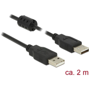 DELOCK Delock USB kabel USB 2.0 USB-A vtič\, USB-A vtič 2.00 m črna s feritnim jedrom 84891, (20415721)