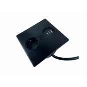 VTIČNICA VGRADNA DUPLEX 1*ŠUKO+1*USB ČRNA