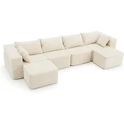 Costway Modularna kavč iz korduroja 333x150x58 cm